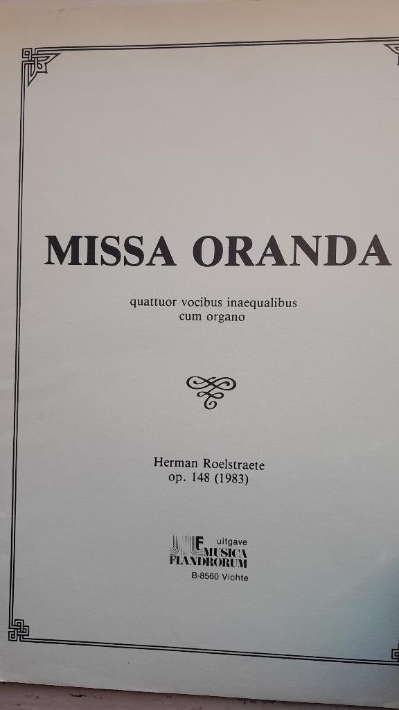 "Missa ORANDA "     H. Roelstraete, Muziek en Instrumenten, Bladmuziek, Koor, Ophalen of Verzenden, Religie en Gospel, Nieuw