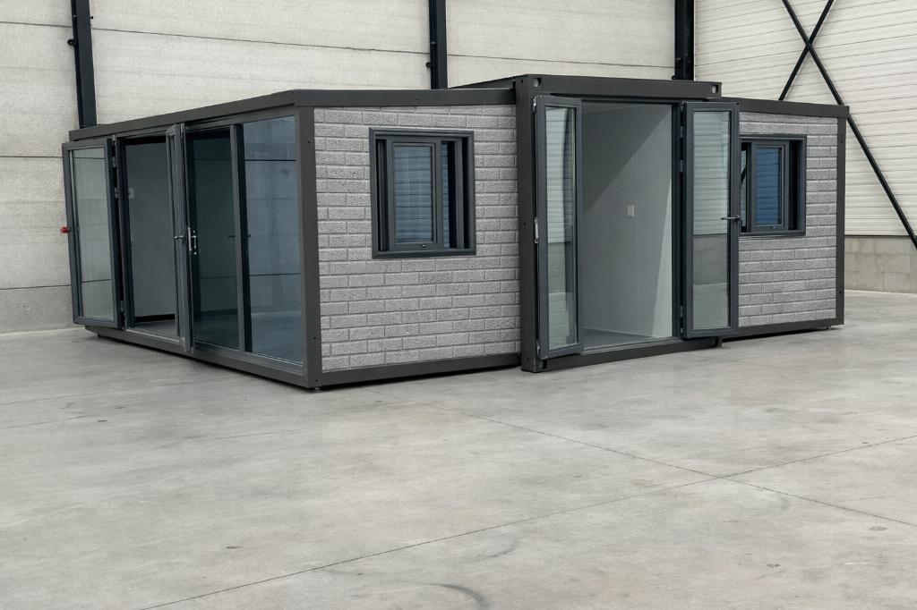 Luxe Tiny House Glaswand met 2 openslaande deuren, Bezorging, Tuin en Terras, Nieuw, Ophalen of Verzenden, 400 cm of meer, Metaal