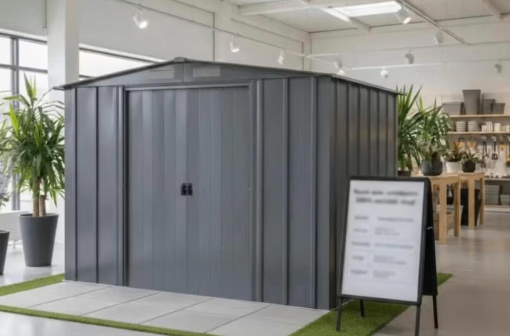 Tuinhuis in metaal 4,98 m²  showroommodel =, Ophalen, Metaal, Tuinhuis