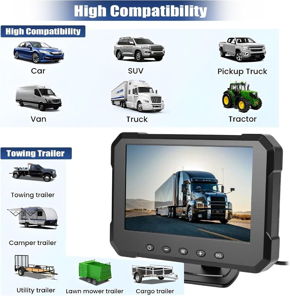Achteruitrijcamera met 5 inch digitaal signaal met camera, Ophalen of Verzenden, Draadloos, Nieuw