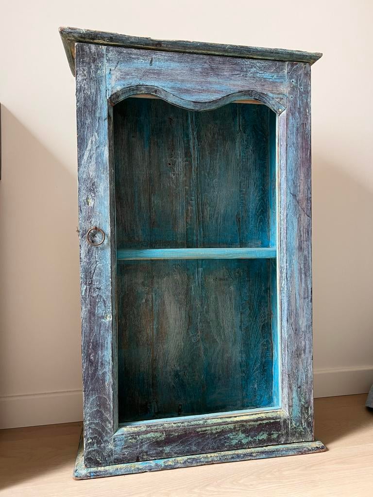 Apothekerskastje vitrinekastje zonder glas India vintage, Ophalen, Zo goed als nieuw, Glas