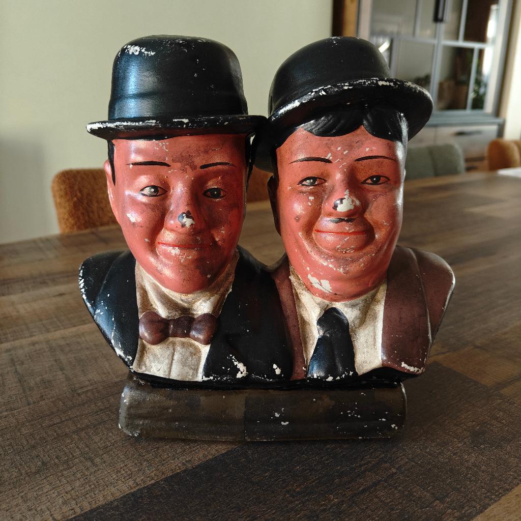 Vintage beeld Laurel & Hardy, Ophalen, Gebruikt, Mens