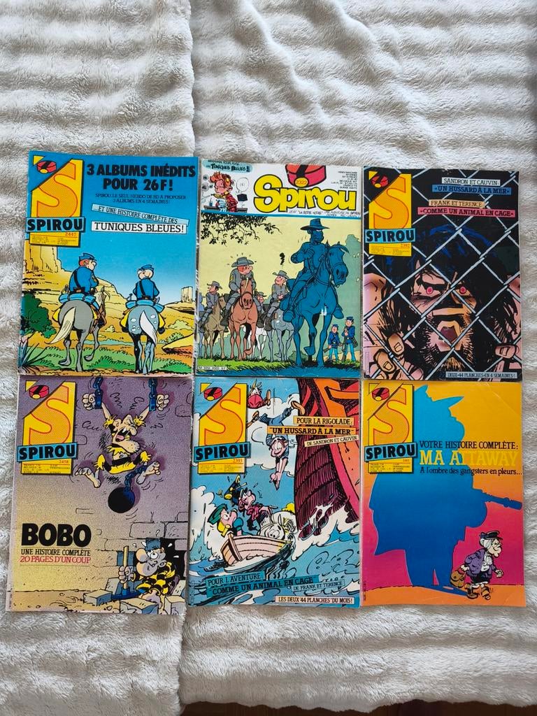 Lot de 6 magazines Spirou vintages et collectors années 80, Collections, Envoi