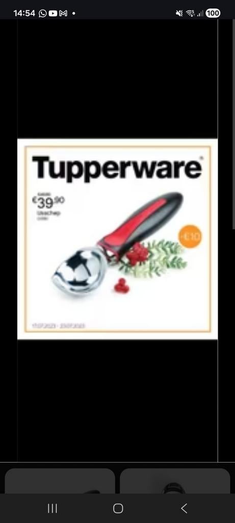 Nieuwe ijsschep van tupperware, Huis en Inrichting, Keuken | Tupperware, Ophalen of Verzenden, Nieuw