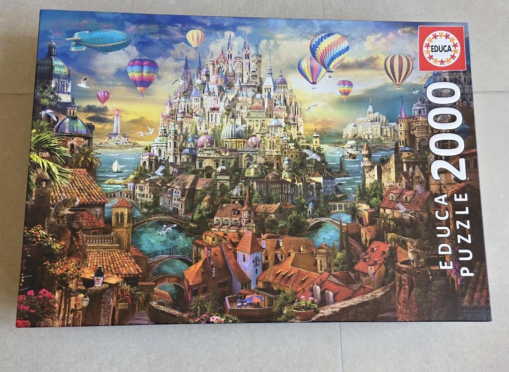 puzzel 2000 Educa Droomstad, Enlèvement ou Envoi, Plus de 1 500 pièces, Utilisé, Puzzle