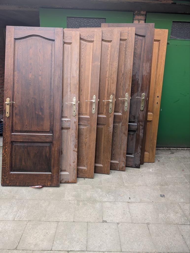 Portes intérieures en chêne massif avec serrures, charnières, Enlèvement, Verre, Porte intérieure