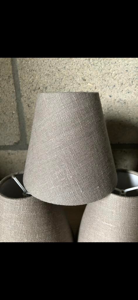 NOUVEAUX ABAT-JOUR EN LIN ! ! ! 3 pièces, Gris, Enlèvement ou Envoi, Landelijk, Autres formes
