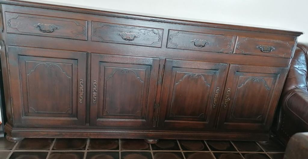 Woon/ eetkamer set dressoirkast, zetels, tafel en 6 stoelen, Enlèvement