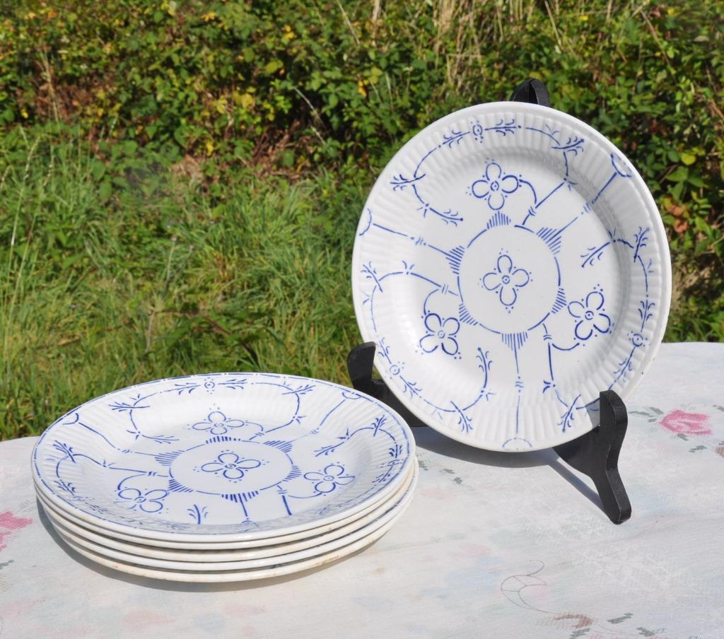 6 assiettes a dessert décor Copenhague, Antiquités & Art, Enlèvement ou Envoi