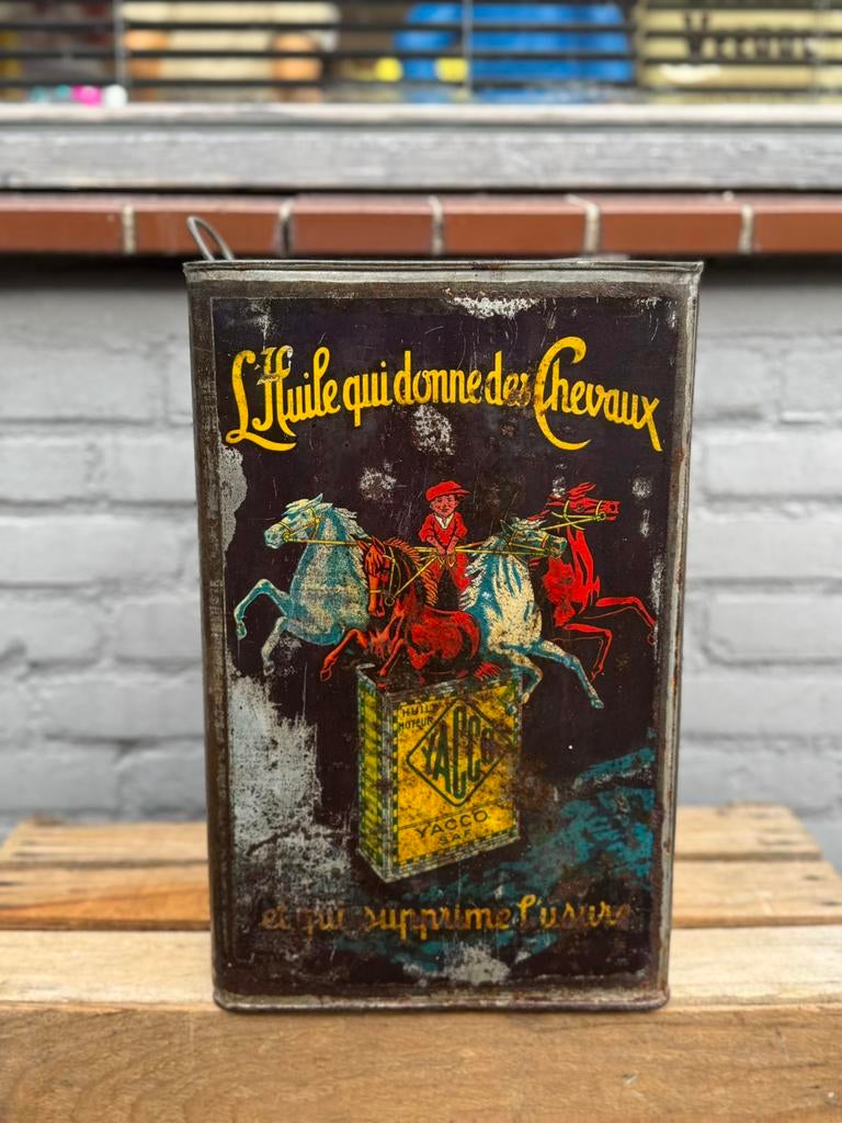 YACCO groot oud olie blik, Ophalen of Verzenden, Gebruikt, Verpakking