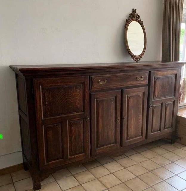 Dressoir in eik, Ophalen, Eikenhout, Zo goed als nieuw, 200 cm of meer