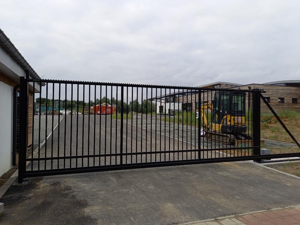 Zelfdragende industriële poort van 3 tot 12m dubbele vleugel, Tuin en Terras, Met poort, Overige typen, Nieuw, Ophalen of Verzenden