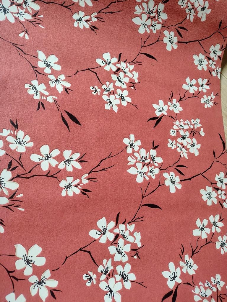 Behang, boho, Azië, bloesem, bloemenbehang, warme aardetint, Maison & Meubles, Ameublement | Papier peint, Enlèvement ou Envoi