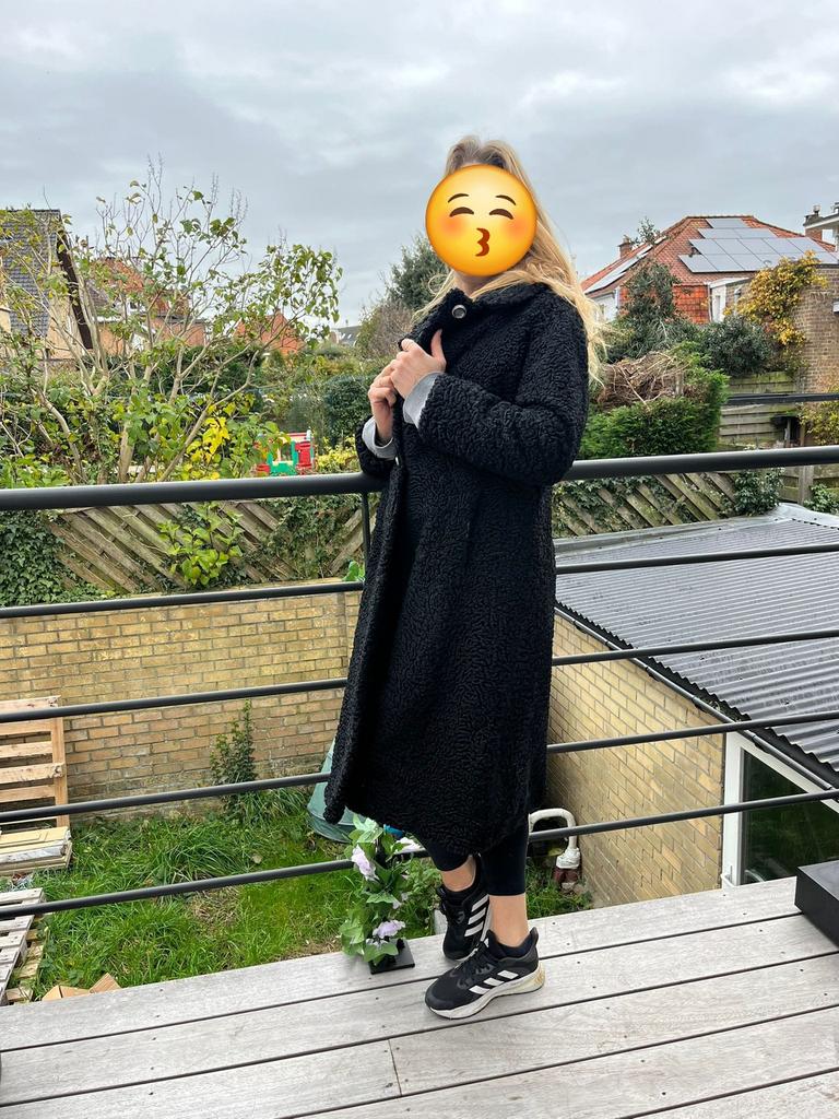 Zwarte bontmantel, Kleding | Dames, Jassen | Winter, Zwart, Ophalen of Verzenden, Gedragen, ANDERE