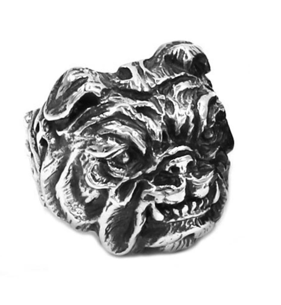 Pitbull ring in chirurgisch staal, Ophalen of Verzenden, Nieuw, IJzer of Staal, Heer