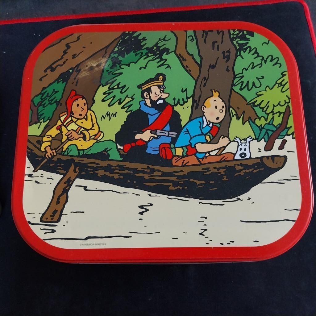 TINTIN Metalen doos „gebroken oor” DELACRE Collector 2010, Verzamelen, Ophalen, Gebruikt, Koek(jes), Overige merken