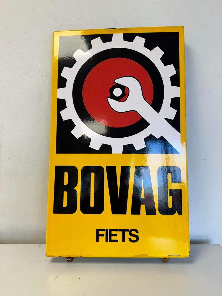BOVAG emaille reclamebord, Verzamelen, Ophalen of Verzenden, Gebruikt, Reclamebord