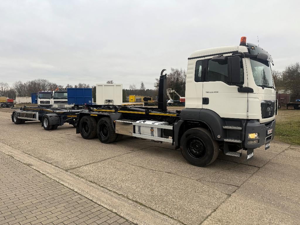 MAN TGS 33.400 6x4  containersysteem, Auto's, Vrachtwagens, MAN, Wit, Bedrijf, Handgeschakeld