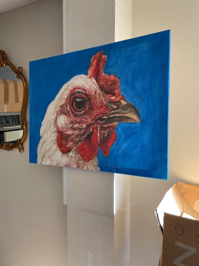 Peinture d'après Koen Vanmechelen — 60x80 cm — signée, Enlèvement ou Envoi