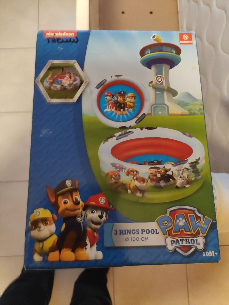 paw Patrol zwembad, nieuw, 3 ringen, diameter 100 cm, Tuin en Terras, Zwembaden, Ophalen, Opblaaszwembad, Rond, Nieuw