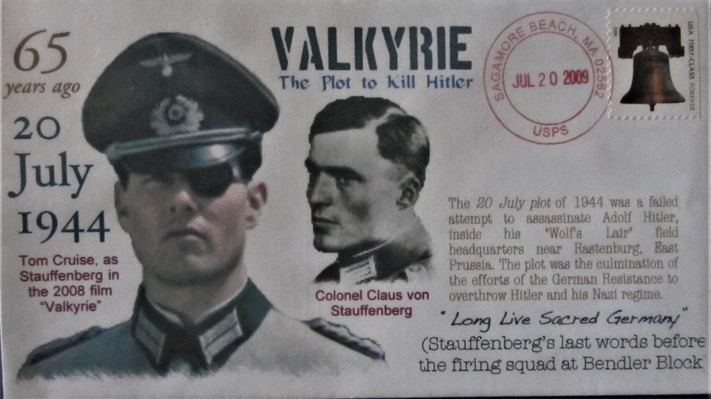 FDC U.S.A.- WO II-  VALKYRIE,THE PLOT TO KILL HITLER, Enlèvement ou Envoi, Affranchi, Autres thèmes