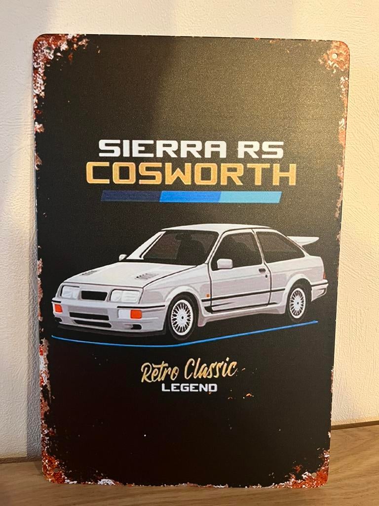Ford sierra cosworth metalen plaat, Ophalen of Verzenden, Zo goed als nieuw
