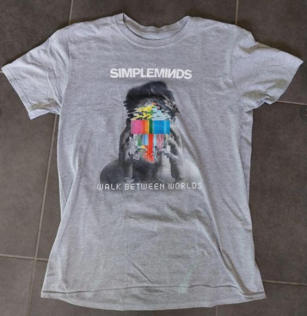 SIMPLE MINDS WALK BETWEEN WORDS  EUROPE TOUR T-SHIRT 2018, Grijs, Gedragen, Simple Minds, Verzenden