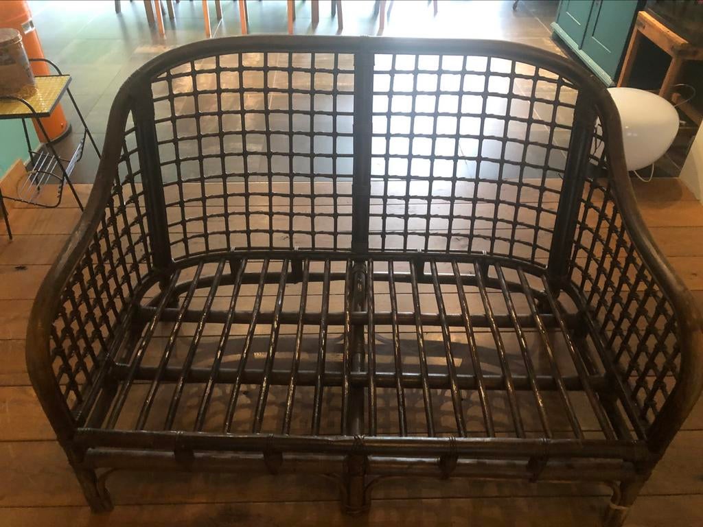 Divan osier avec coussin confortable, Jardin & Terrasse, Bancs de jardin, Enlèvement, Utilisé, Osier