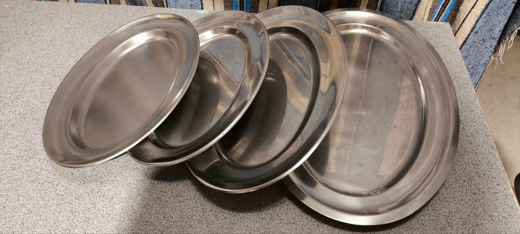 Stel inox schotels, Ophalen of Verzenden, Gebruikt, Inox