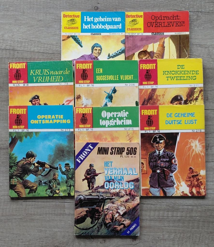 Detective Classics (x2) en Front Mini-strip (x7), Boeken, Meerdere stripboeken, Verzenden, Gelezen