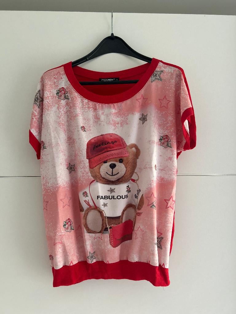 Julie Mode rode T-shirt met beer, Vêtements | Femmes, Manches courtes, Julie Mode, Enlèvement ou Envoi, Comme neuf