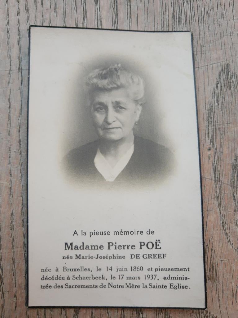 Oud bp, Madame Pietre Poë, Brussel 1860- Schaarbeek 1937, Ophalen of Verzenden