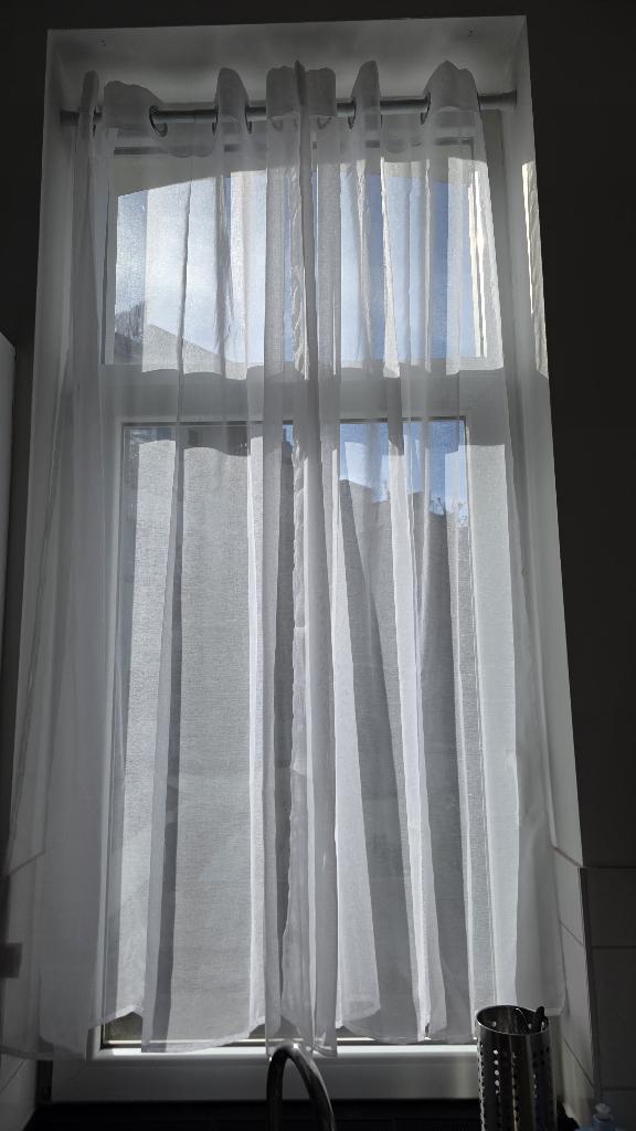 Lot 2 x Rideaux Voilage (140x180cm) + Tringle, Enlèvement ou Envoi, Comme neuf, 100 à 150 cm, 150 à 200 cm