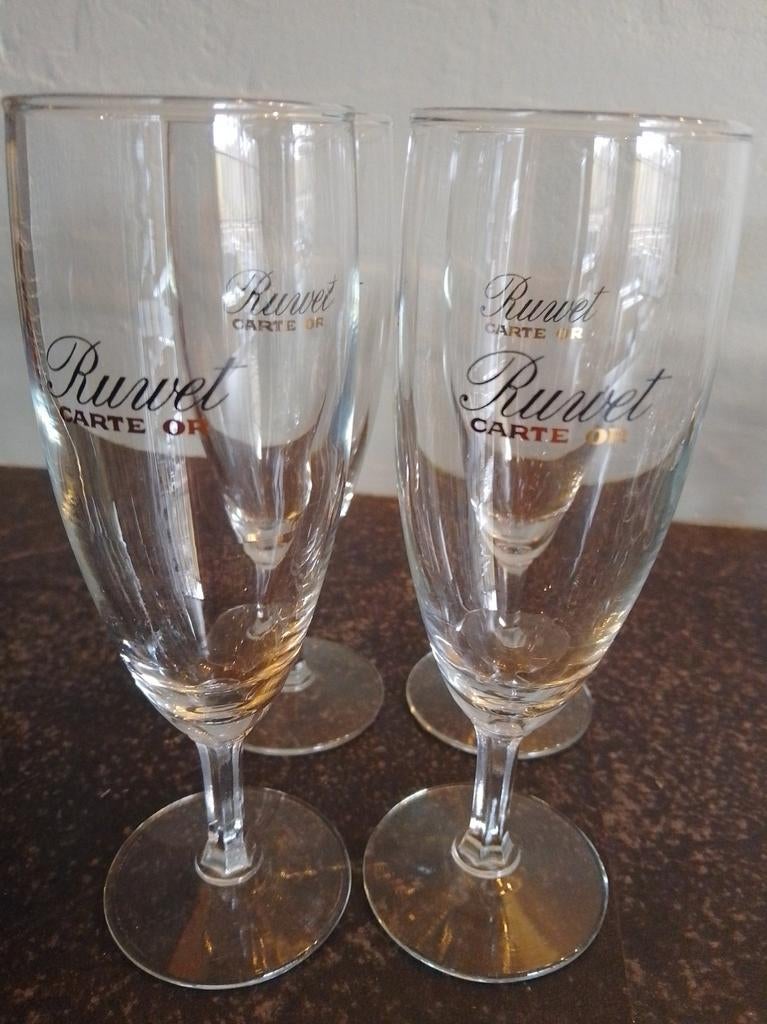 Lot de 4 verres à cidre Ruwet., Enlèvement