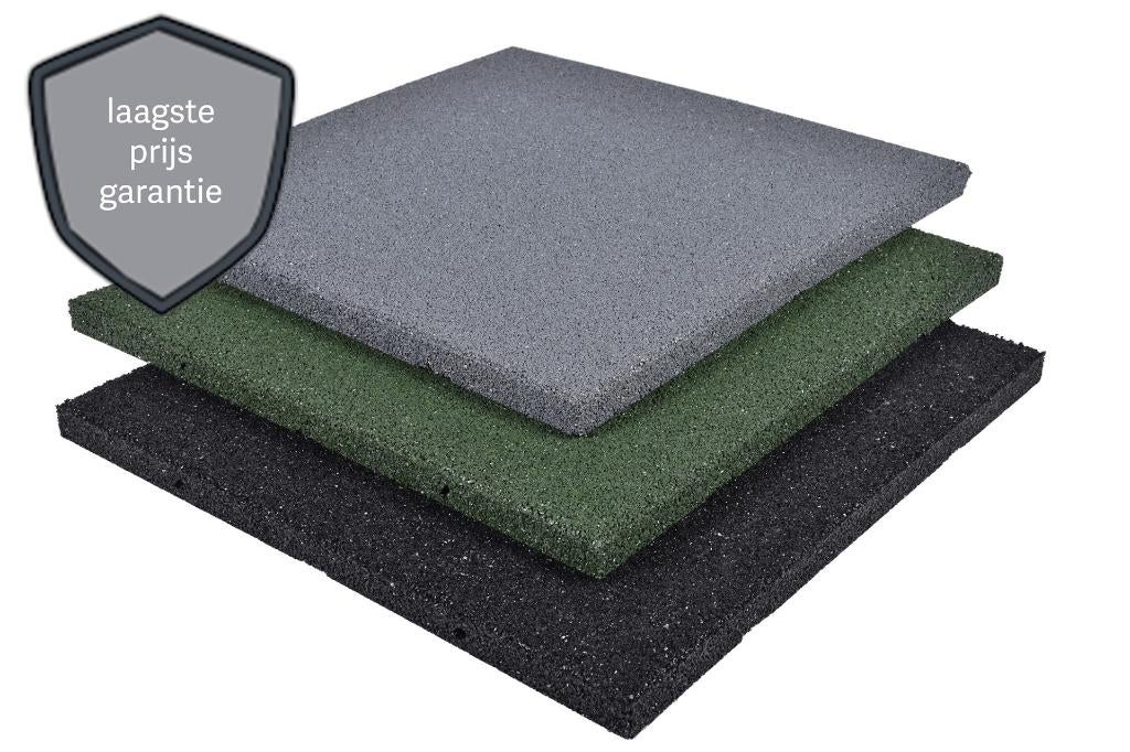 Rubberen Tuin Tegels 50 x 50 x 2.5cm Zwart €4,95,- per stuk, Tuin en Terras, Ophalen of Verzenden, Nieuw, Rubber, Terrastegels