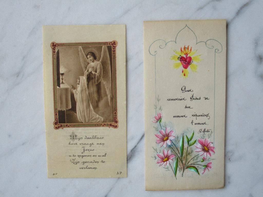 2 prentjes communie Dendermonde  1944, Verzenden, Zo goed als nieuw, Overige typen, Christendom | Katholiek