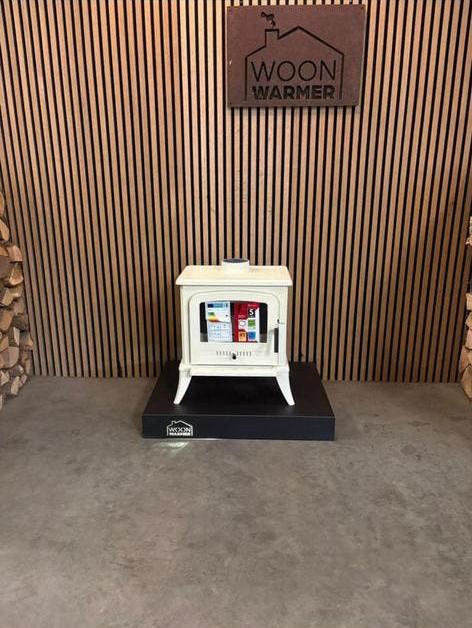 26049 Gietijzeren beige NIEUWE kachel koza k7, Huis en Inrichting, Kachels, Ophalen, Vrijstaand, Hout, Nieuw