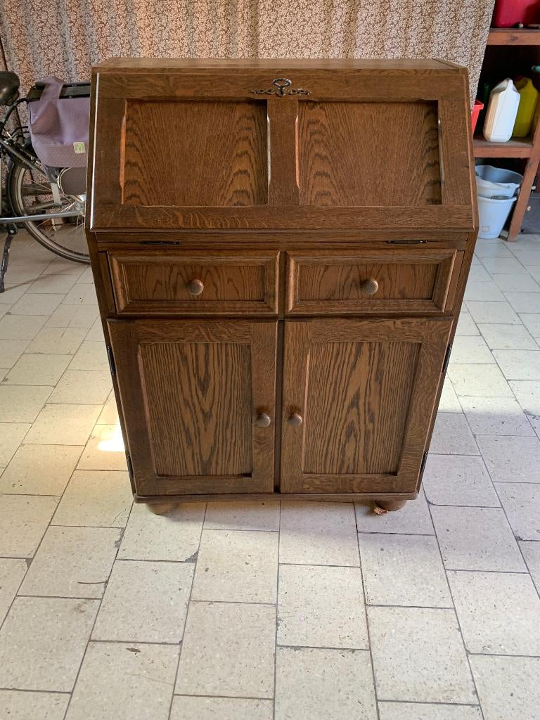 secrétaire en chêne, Maison & Meubles, Armoires | Secrétaires, Enlèvement, Comme neuf, Rustiek landelijk