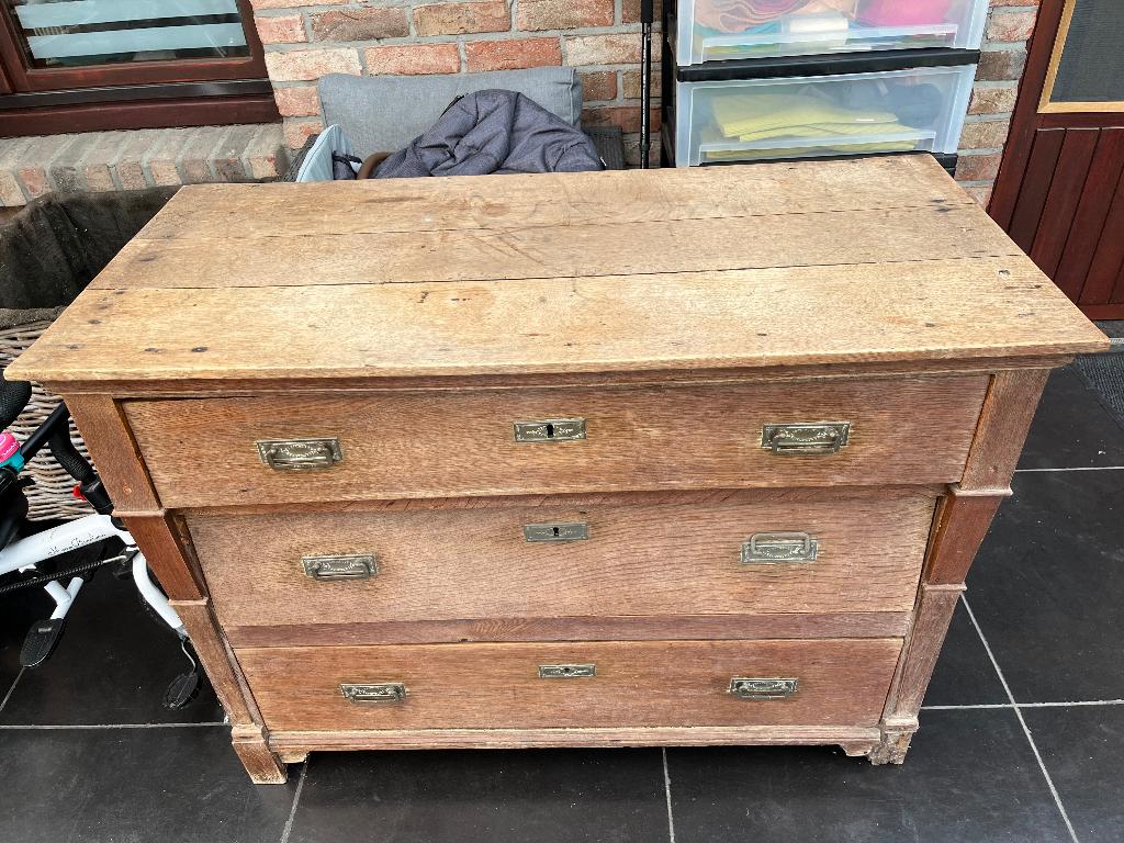 Antieke ladekast, Huis en Inrichting, 3 of 4 laden, Ophalen, Gebruikt