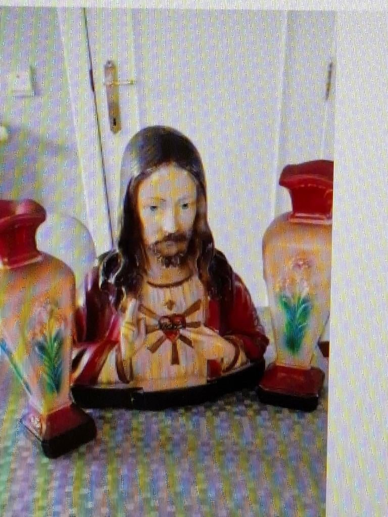 borstbeeld met 2 vazen, Verzamelen, Ophalen, Gebruikt, Beeld(je), Christendom | Katholiek