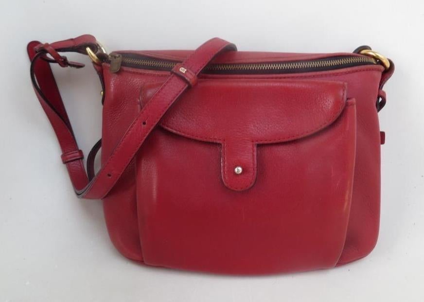 rode handtas Delvaux model Flou, Ophalen of Verzenden, Gebruikt, Rood, Handtas