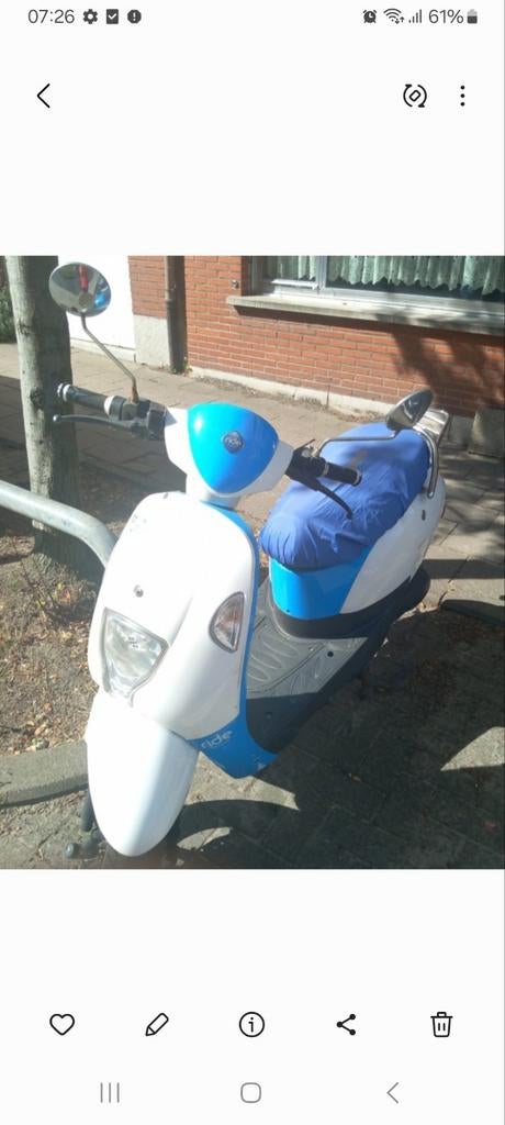 Electrische bromfiets merk Ride E1 in perfect staat, Fietsen en Brommers, Ophalen