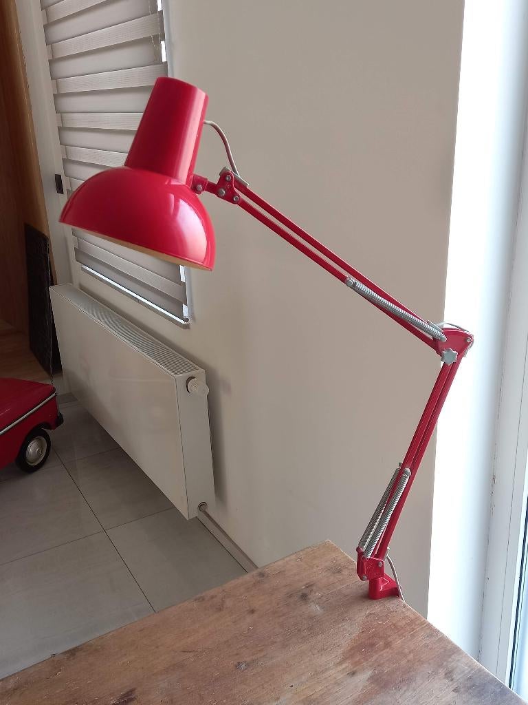 Lampe de bureau rouge vintage des années 1970, Antiquités & Art, Enlèvement ou Envoi