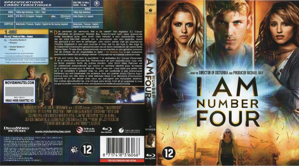 numero quatre (i am number four) (blu-ray) neuf, Enlèvement ou Envoi, Comme neuf, Science-Fiction et Fantasy