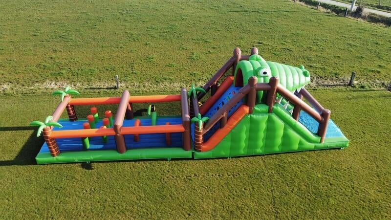 Obstakelbaan Croco Run te huur - springkasteel huren, Verzenden