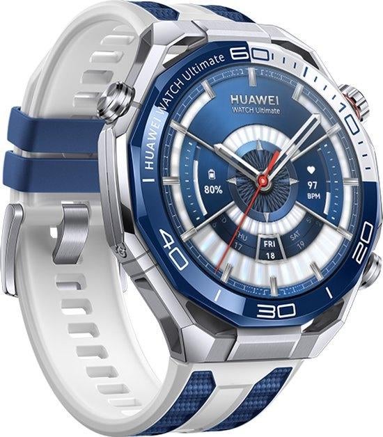 HUAWEI WATCH Ultimate 2 Blauw in volledige nieuwstaat, Blauw, Ophalen of Verzenden, Zo goed als nieuw, Waterdicht