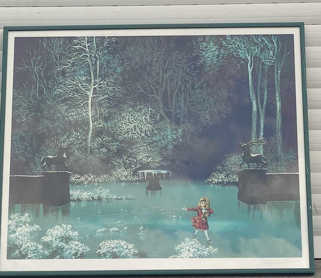 Lithographie signe gaston bogaert, Antiquités & Art, Enlèvement ou Envoi