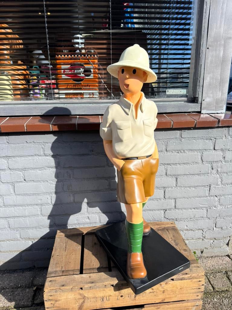 Statue de Tintin au Congo, Collections, Statues & Figurines, Enlèvement, Utilisé, Humain