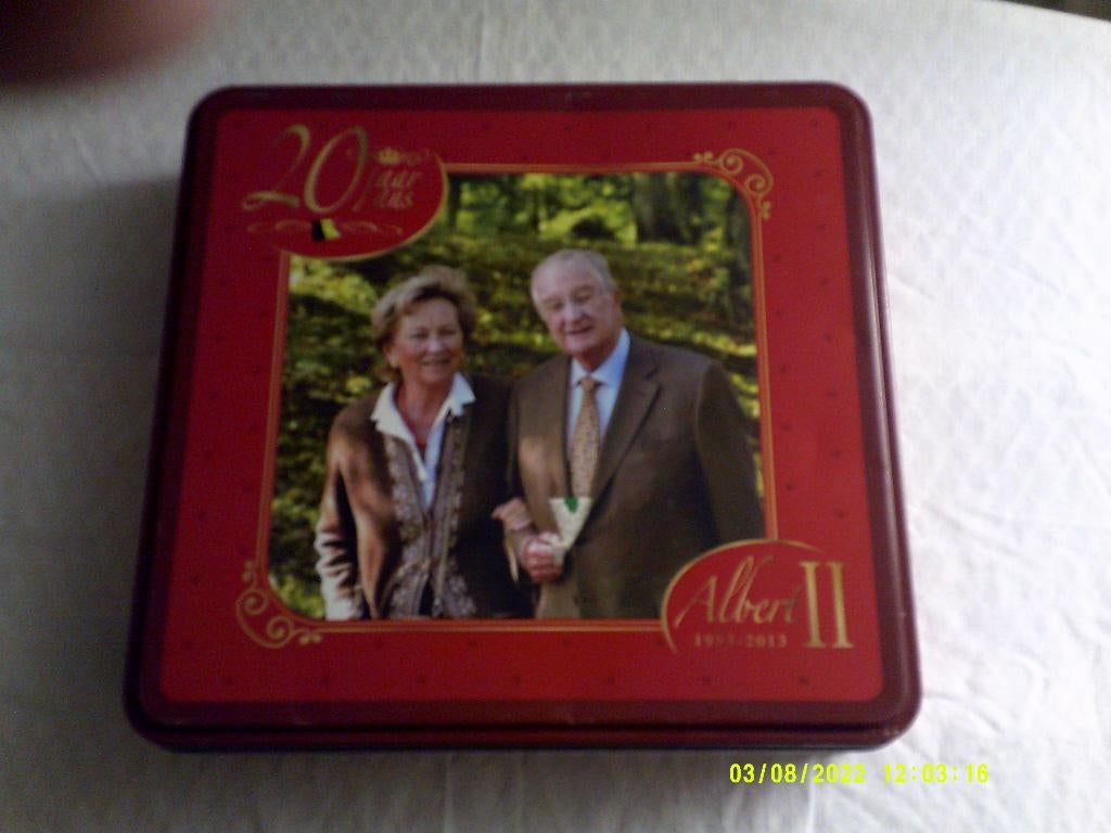 Blikken doos Koning Albert II en Paola, Ophalen of Verzenden, Zo goed als nieuw, Overige typen