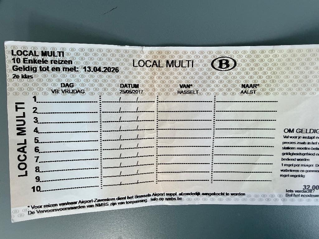 Treinticket local multi, Tickets en Kaartjes
